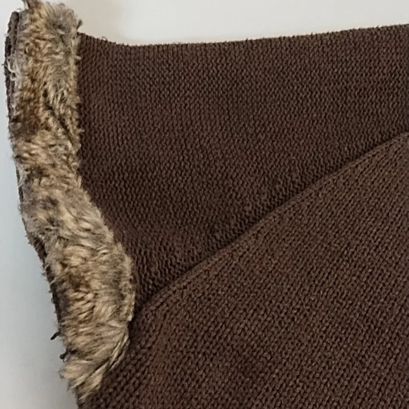 Daisy Fuentes Brown Button-up 3/4 Sleeve Faux Fur Trimmed Cardigan Jacket - Picture 9 of 17